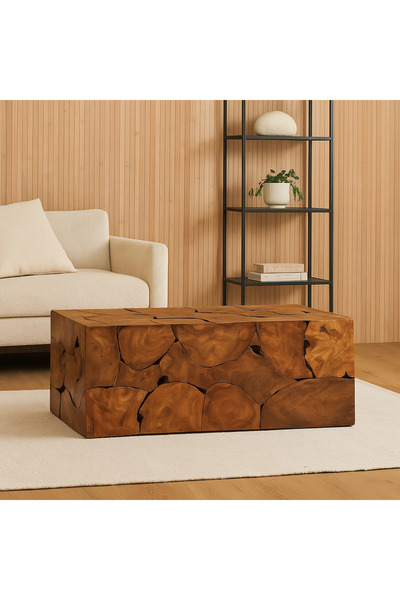 Alqaryah Alkhasbiah Trading Company طاولة بتصميم من الخشب الطبيعي