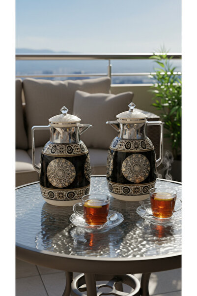 Generic Unique and elegant design 1-liter tea and coffee thermos set