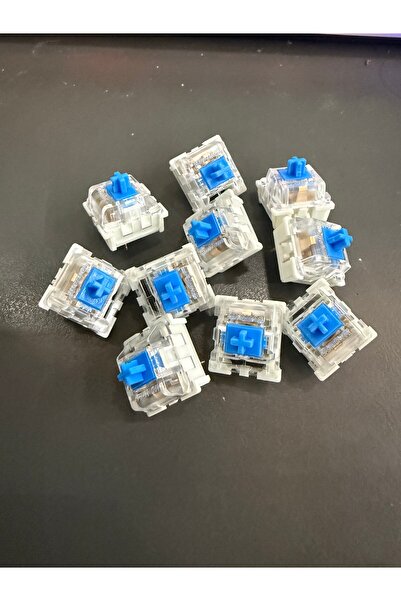 TriVox3D Mavi Mekanik Klavye Blue Switch Klik Sesli Yedek Tuş 10 Adet
