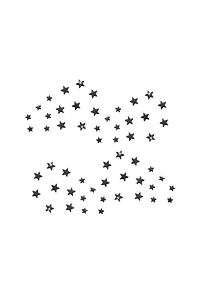 Yash Set of 100 self-adhesive glow stars, acrylic mirror, size 2.25x2 cm, bla...