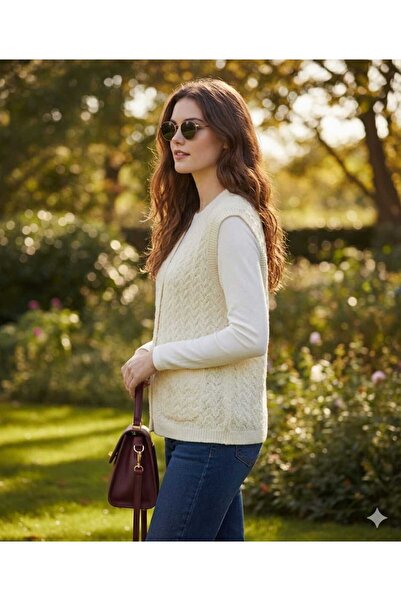 mamizya Women's Knitted Buttoned Casual Stylish Vest