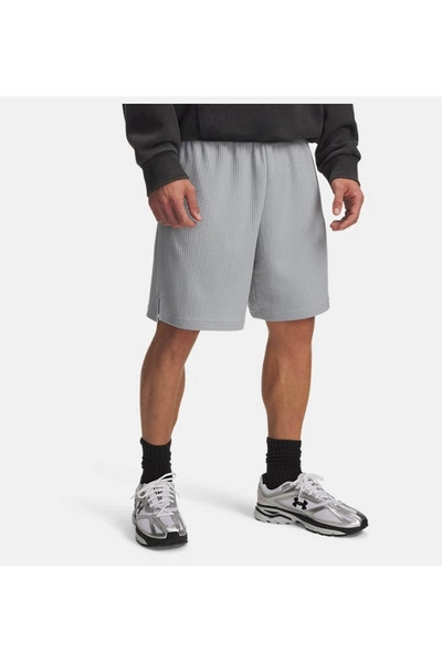Under Armour شورت رجالي من Ua Rival باللون الرمادي الوافل 1383107-011
