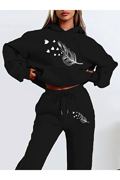 PENTHİLUS Unisex Oversized Tracksuit Set - Double Oversized Sets- 3 Yarn Flee...