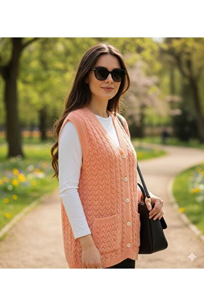 mamizya Women's Knitted Buttoned Casual Stylish Vest