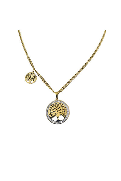 velve Unisex stainless steel necklace, Deux Tree of Life, packaged in a speci...