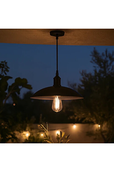 Humer Modern 2-meter black E27*1 hanger, 31 cm diameter