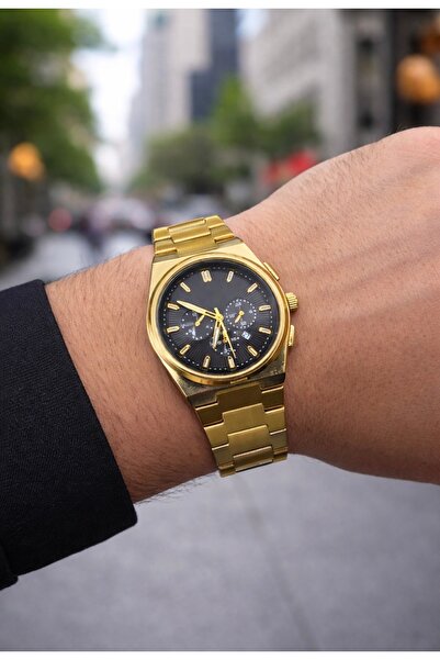 Choppers Çelik kordon altın rengi Erkek kol saati
