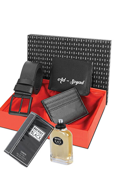 expreshediye Kişiye Özel İsimli Erkek Hediye Seti – Cüzdan, Kartlık, Kemer ve...