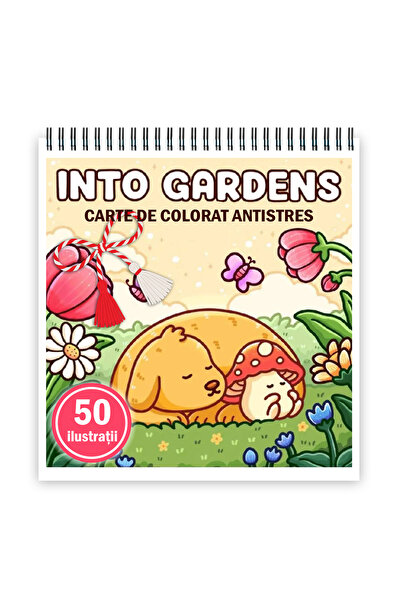 Legendary Gifts Coloring book, A5 format, with metal spiral, model: Into Gardens