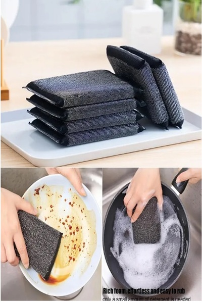 h homerest 1 Adet Sihirli Inox Paslanmaz Telli Bulaşık Süngeri