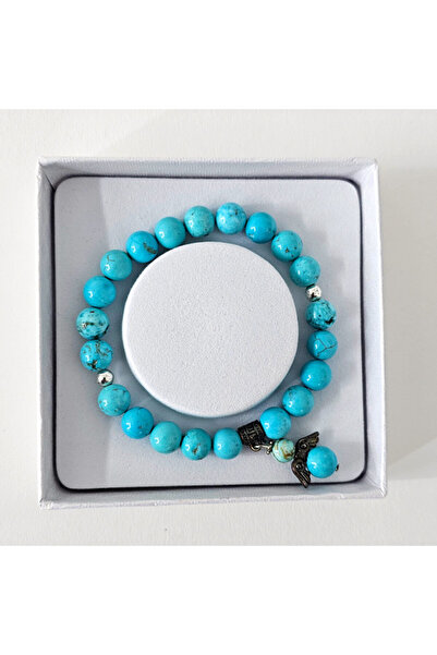 velve Amethyst Turquoise bracelet, made of semi-precious stones and angel win...