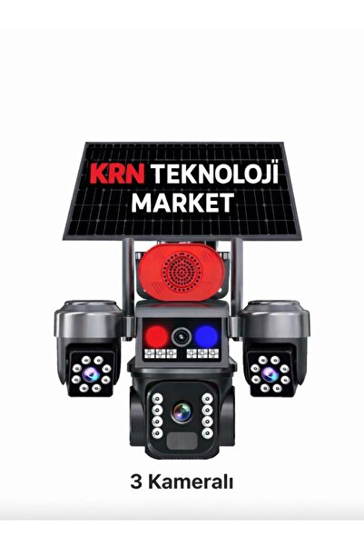 AVENİR KRNTEKNO Beyaz&Siyah 3 Kameralı Sim Kartlı 4g Güneş Enerjili Solar Kamera