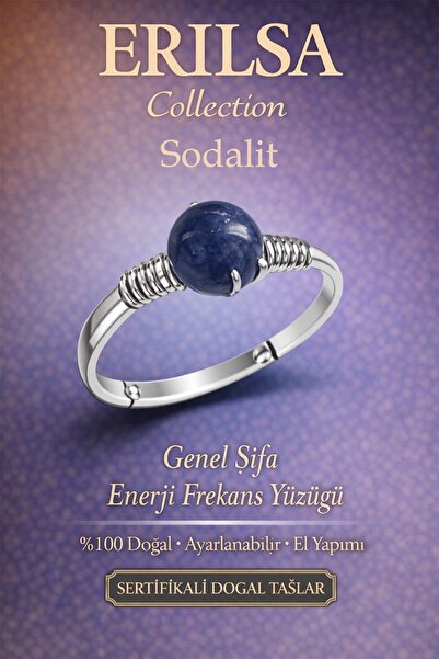 Erilsa Certified General Healing Intelligence Logic Energy Ring – Sodalite Ad...