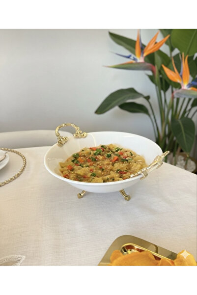 Sillage Home 24 cm Metal Cast Footed Porcelain Presentation Plate