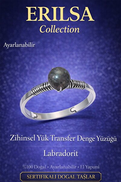 Erilsa Certified Mental Load Transfer Balance Ring – Labradorite Adjustable T...