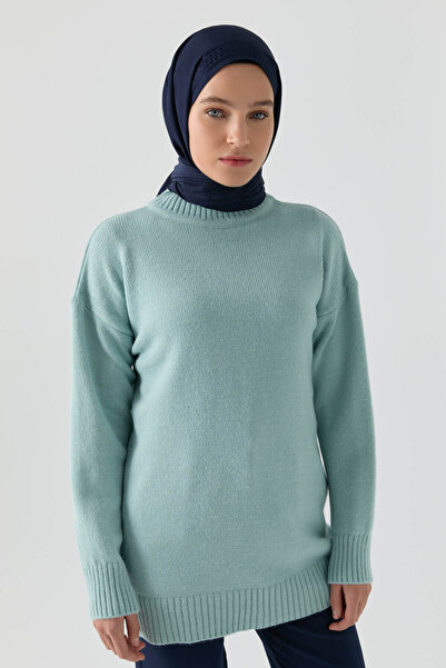 Tuğba Kalın Balıkçı Yaka Kazak - Mint