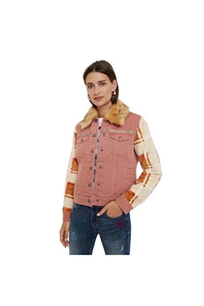 Desigual Desigual denim jacket, Multicolor, with removable lining and fur col...