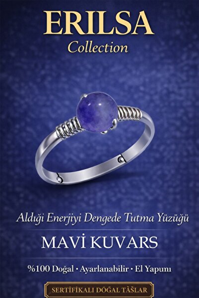 Erilsa Certified Balancing the Energy Received Ring – Blue Quartz Adjustable ...