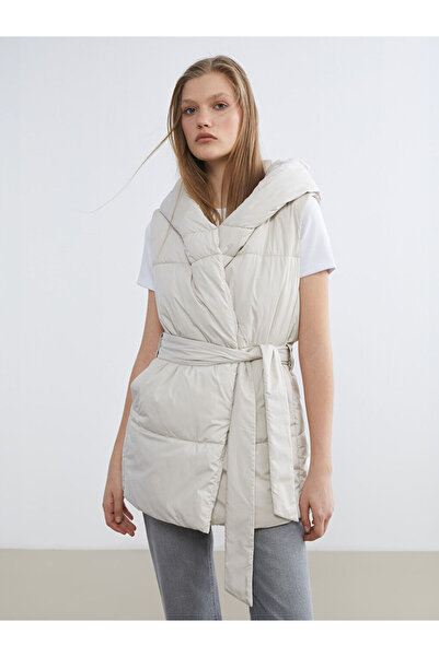 LC Waikiki Rmz Gi̇yi̇m Farkiyla Women's Inflatable Vest with Hood and Belt