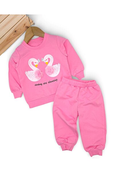 voyyo kids baby Baby Girl Swan Detailed, Thin m Transitional Long Sleeve Crew...