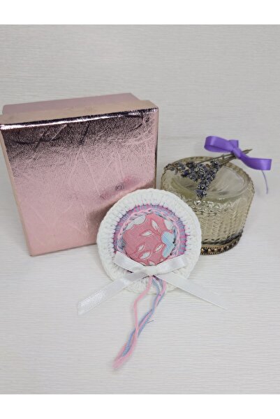 Handmade Crocheted Brooch White with Purple, Also Suitable as Martisor