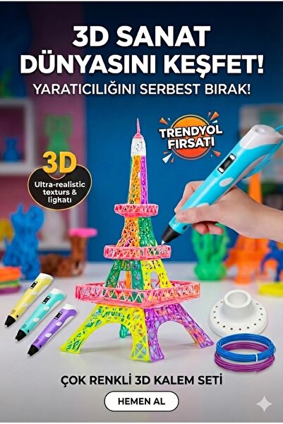 sonx 3D Kalem Seti (MAVİ) Dijital Göstergeli + 3 Renk Filament Hediyeli Eğiti...