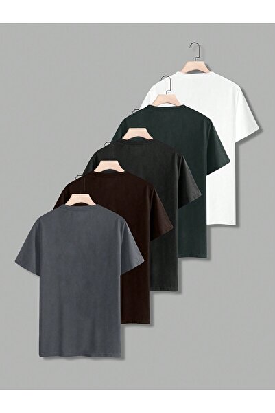 By Layina 5 ' Lİ AVANTAJLI PAKET UNISEX DÜZ TİŞÖRT