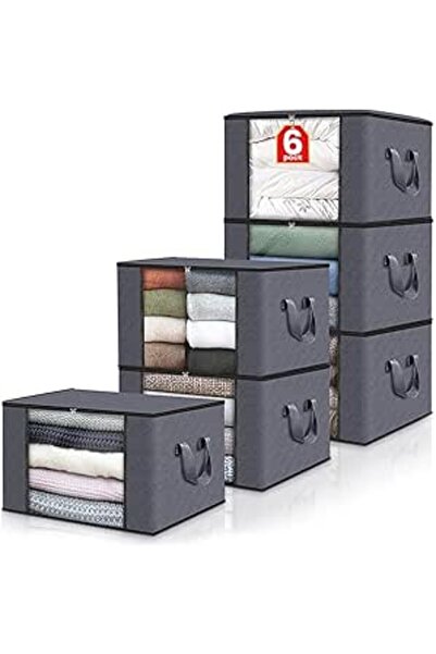 ecv 6 Pack Large Foldable Clothes Storage Bags 60 x 40 cm