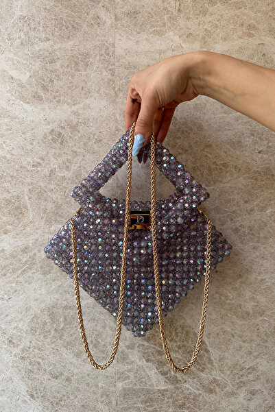 Siena Shoes Saturn Women's Special Design Stone Handbag Gray