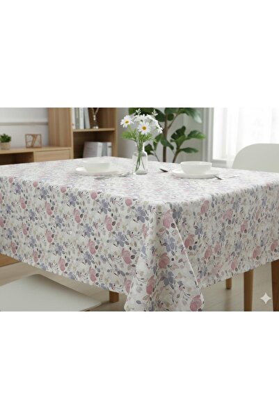 Taç Zorluteks Floral Patterned 100% Cotton Fabric Tablecloth 140X240 cm