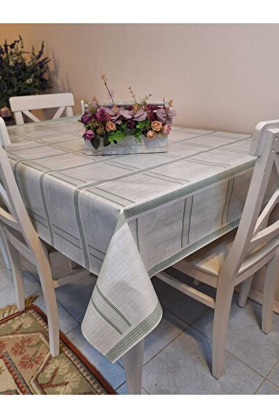 Başak Ev Tekstili Fiber Pvc Tablecloth – Modern, Durable, Wipeable, and Styli...
