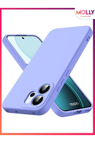 Molly غطاء سيليكون مخملي غير لامع بلون اللافندر السائل لهاتف OPPO RENO 14F