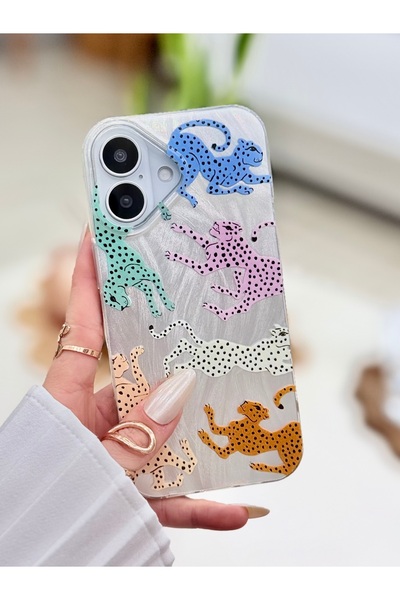 Go Aksesuar iPhone 17 Compatible Shine Colorful Leopard Color Changing Shiny ...