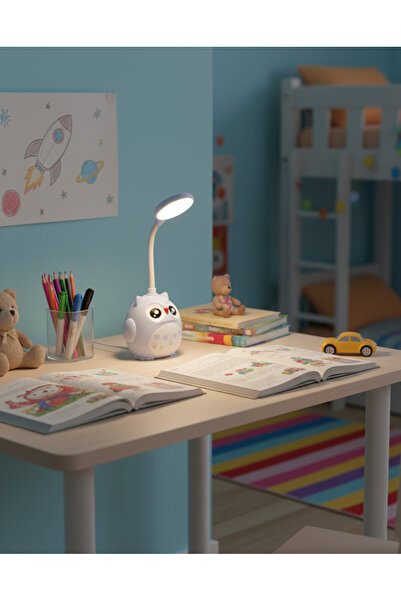 Home Baykuş Figürlü Masa Ve Gece Lambası Kablosuz-Şarj edilebilir