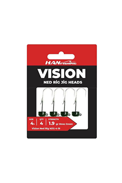 Hanfish Vision Ned Rig Moss Green Jighead-1 Gr - No: 4