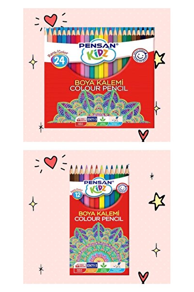 Çılgın Zeka 36’lı Kuru Boya Kalemi Mandala Boyama Kalemi (24 Renk + 12 Renk)