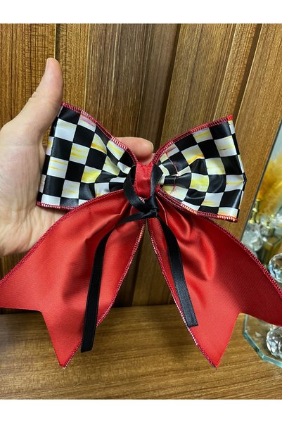 GÜLHOBY Mackenzie Deden Checkered Pattern Ribbon Bow 2” Pieces