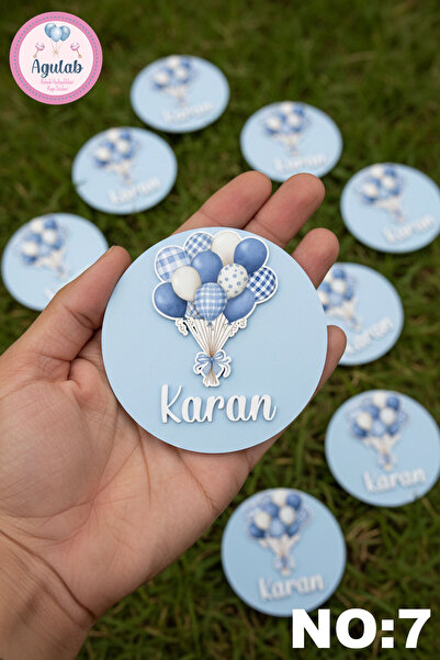 Agulab Bebek isimli magnet - Mevlit Hediyelik Magnet - İsimli Ahşap Magnet (2...