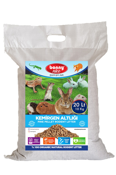 Bonny Nice Doğal Çam Talaşı Üretilen Pelet Kemirgen Ginepig Kafes Altlığı 10 ...