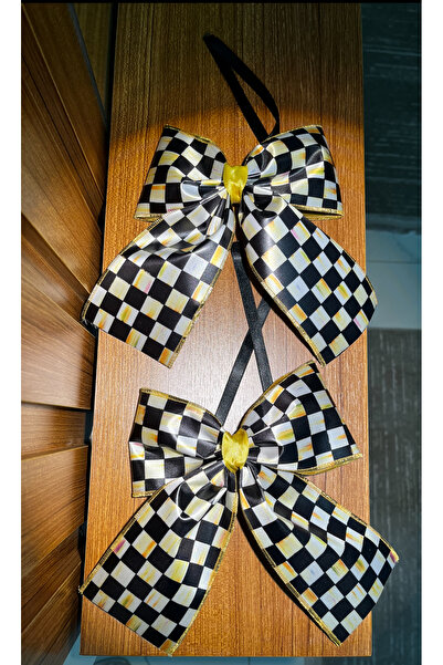 GÜLHOBY Mackenzie Pattern Checkered Model Ribbon Bow 2” Pieces