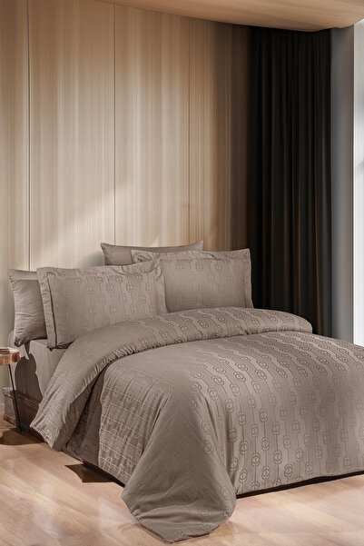 First Choice Norel %100 Pamuk Saten 200 TC (80 Tel) Jakarlı Çift Kişilik Nevr...