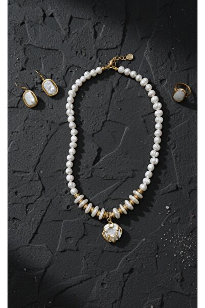 ZAHRA İNCİ KOLYE-YÜZÜK-KÜPE SET ZARİF-ŞIK