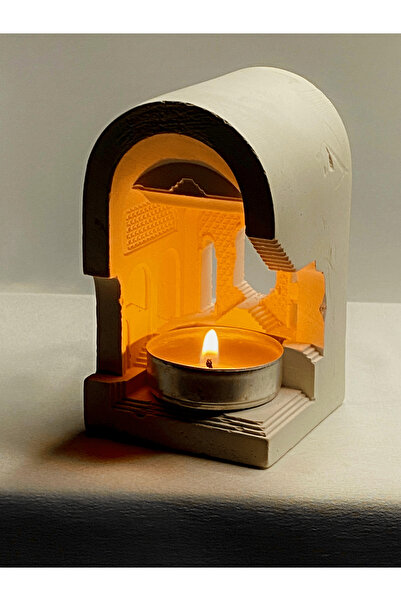 SalepHome Dekoratif El Yapımı Roma Kalesi-Mimari Estetik Pantheon Beton Mumlu...