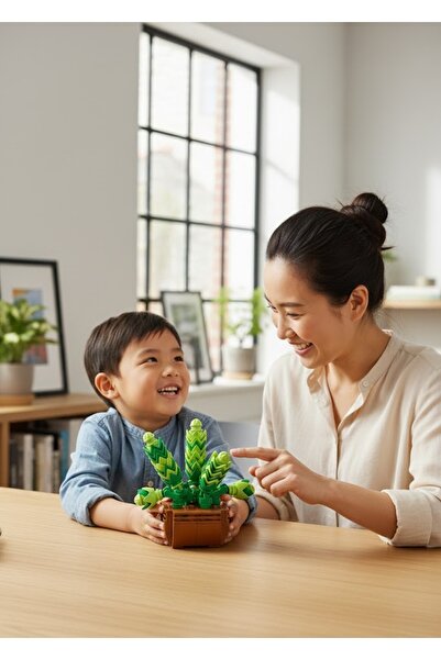 ctoy 138 Parça Mikro Blok Çiçek Buketi Yapım Seti - Eğitici Lego Uyumlu Saksı...