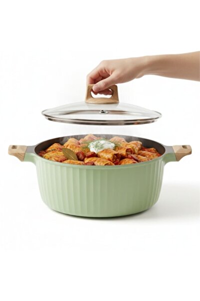 KASEVY Μεγάλη κατσαρόλα 10 λίτρων, 32 εκ., από χυτό αλουμίνιο