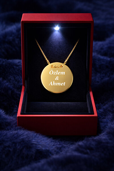 KAR DİAMOND 925 Ayar Gümüş Altın Kaplama Kişiye Özel İsimlik Kolye - Sertifik...