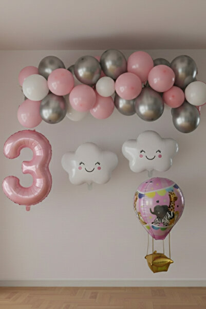 Patladı Gitti 3 Year Old Pink Cloud Fairy Birthday Concept Set