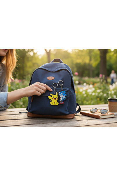 3D TASARIM Anahtarlık Modeli Pikachu & Sonic (2Li)