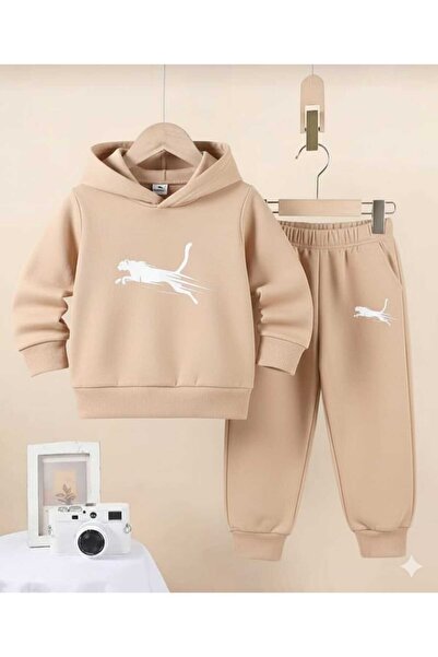 Nice Clothes Children's Tracksuit Set Hooded Unisex Cheetah Print