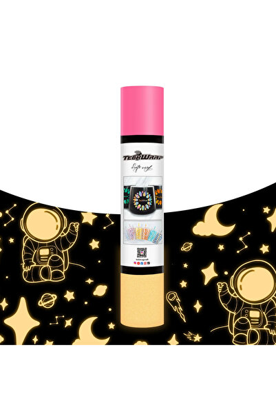 Teckwrap Craft Karanlıkta Parlayan (Glow In the Dark) Vinil - Pink - 1 Rulo 3...